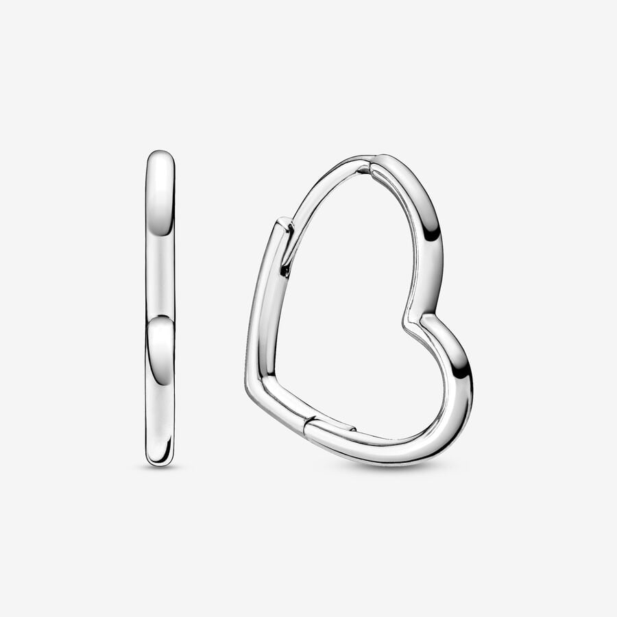 Pandora Small Asymmetrical Heart Hoop Earrings