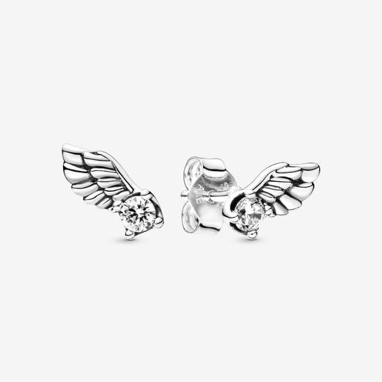 Pandora Sparkling Angel Wing Stud Earrings