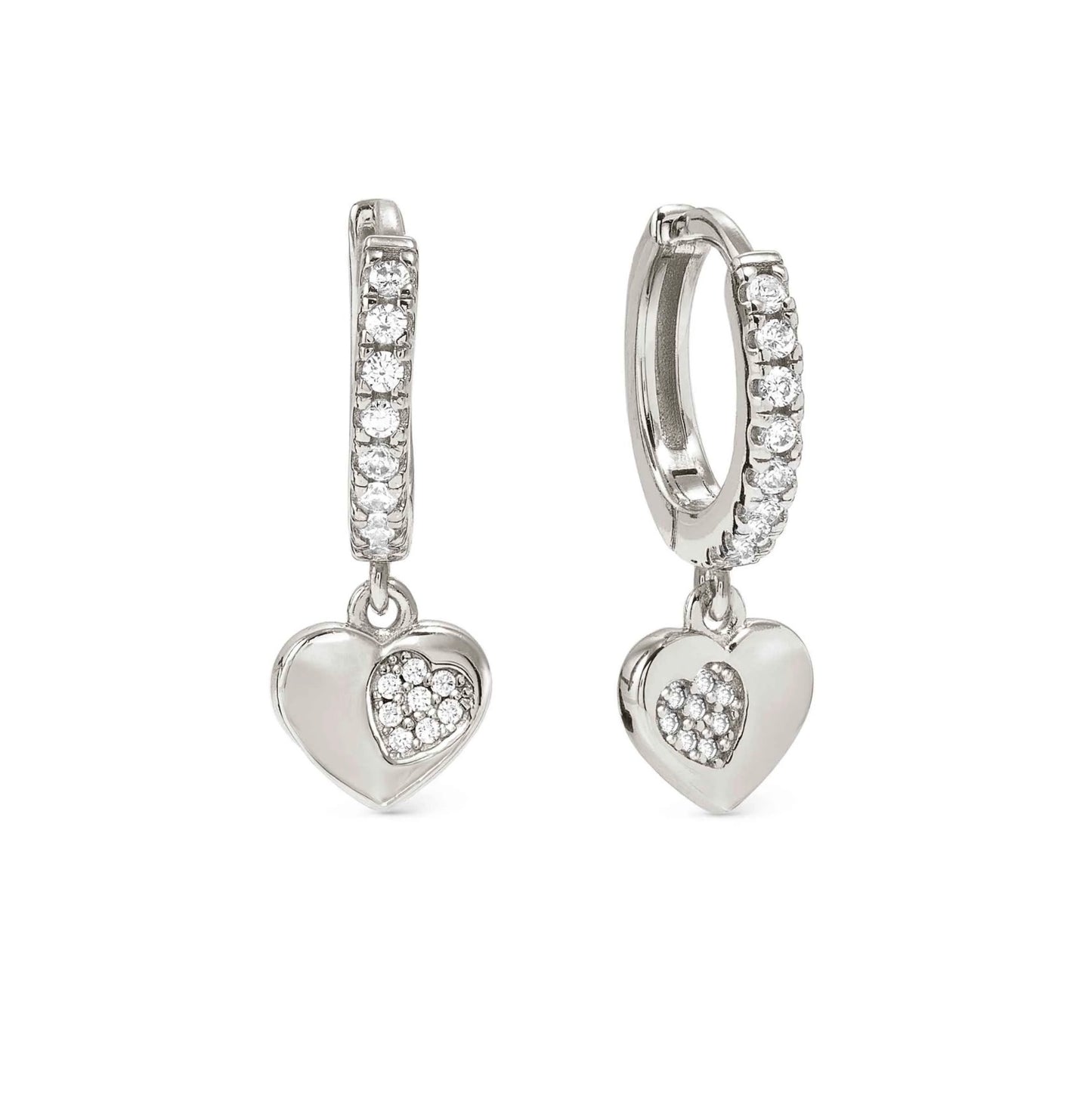 Nomination Petite Sparkle Hoop Earrings, Heart