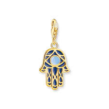 Thomas Sabo Gold and Blue Hand Of Fatima Charm