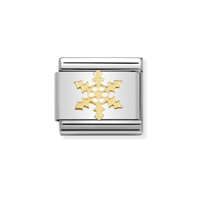 Nomination Classic Link with Snowflake in Yellow Gold Tone
