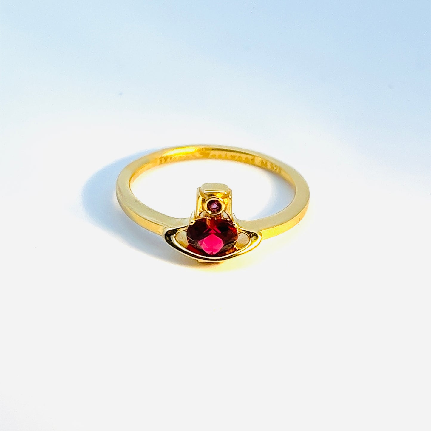 Vivienne Westwood Leonor Gold and Red CZ Ring