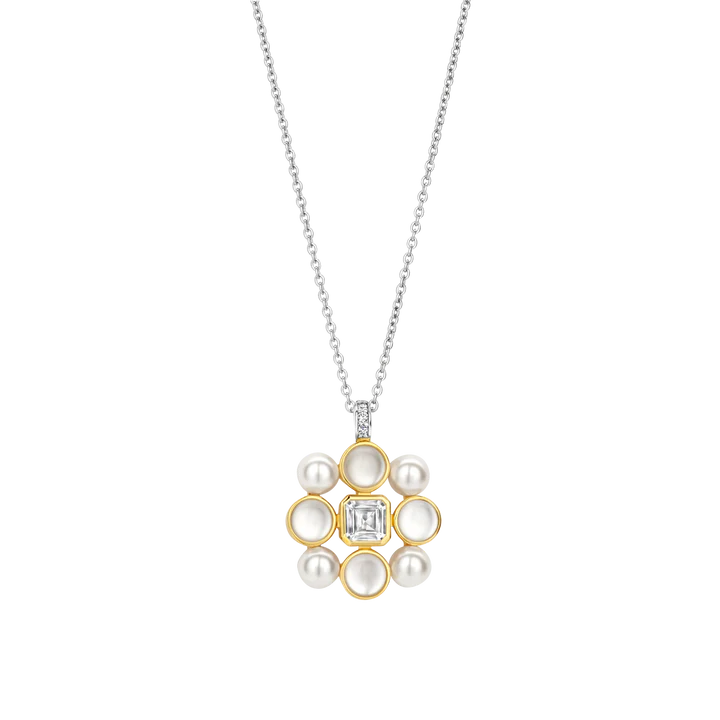 TI SENTO Small Pearl Flower Necklace 34046YP