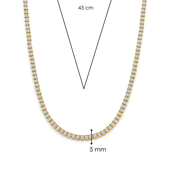 
                      
                        TI SENTO gold-plated silver Tennis Necklace 34052ZY
                      
                    