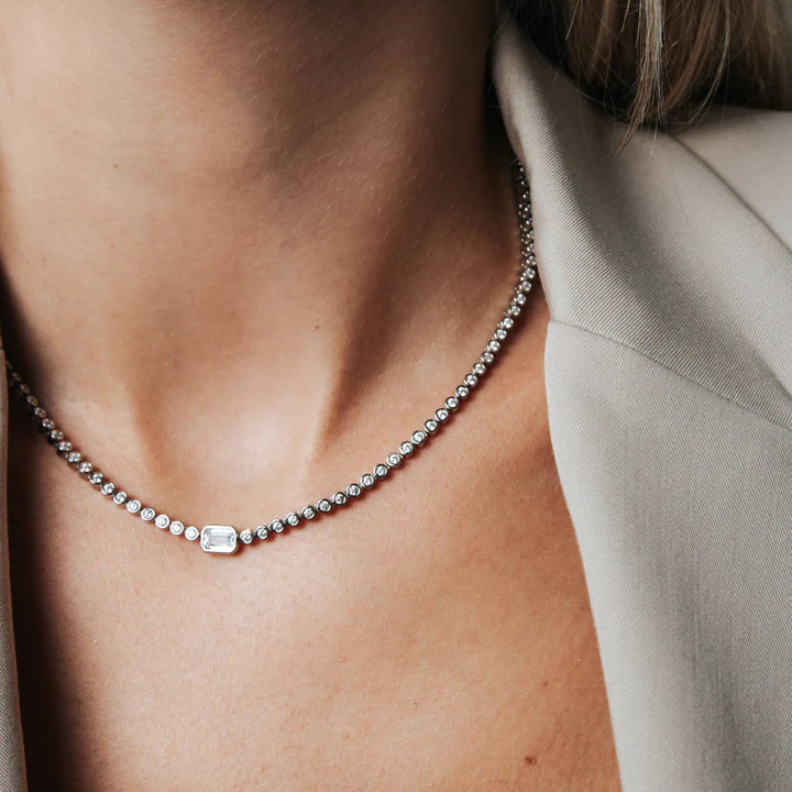 
                      
                        TI SENTO  Silver Tennis Necklace 34053ZI
                      
                    