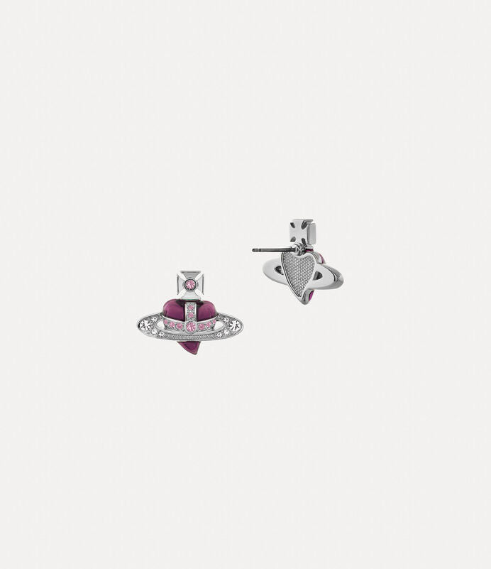 
                      
                        Vivienne Westwood New Diamante Heart Earrings Platinum Tone & Light Amythst
                      
                    