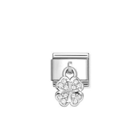 Classic Nomination Link Four-Leaf Clover with CZ