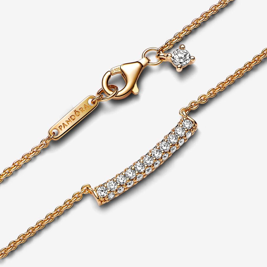 Pandora Timeless Pavé Single-row Bar Collier Necklace