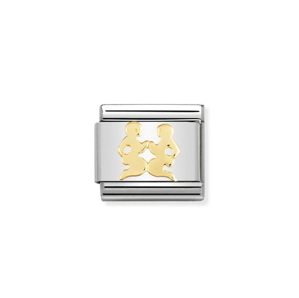 Nomination Classic Link with Gemini Symbol in Yellow Gold Tone
