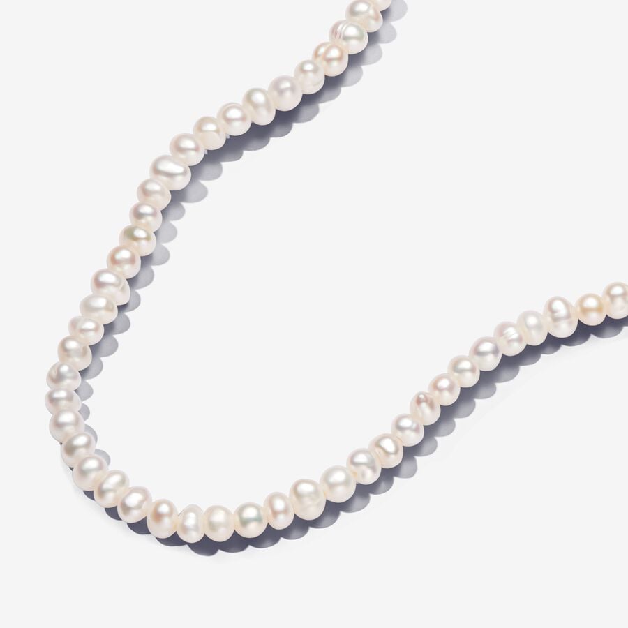 Treated Freshwater Cultured Pearls T-bar Collier Necklace