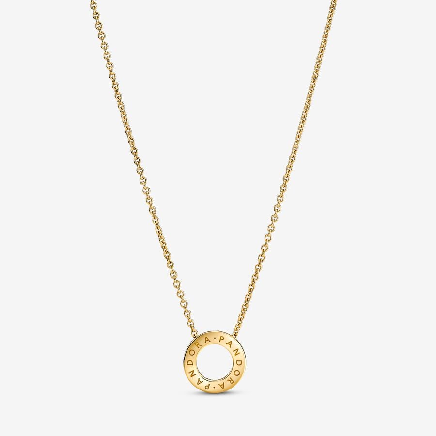 
                      
                        Pandora Logo Pavé Circle Collier Necklace-Yellow Gold Plated
                      
                    