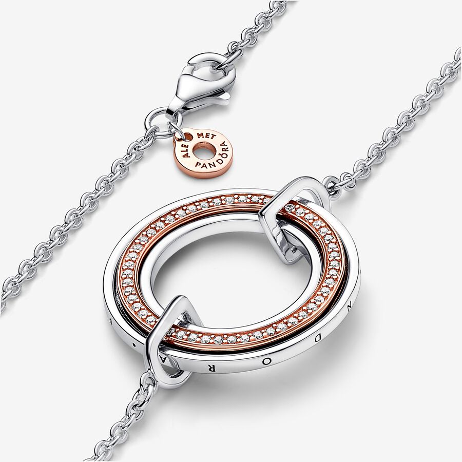 
                      
                        Pandora Signature Two tone Logo & Pavé Necklace
                      
                    