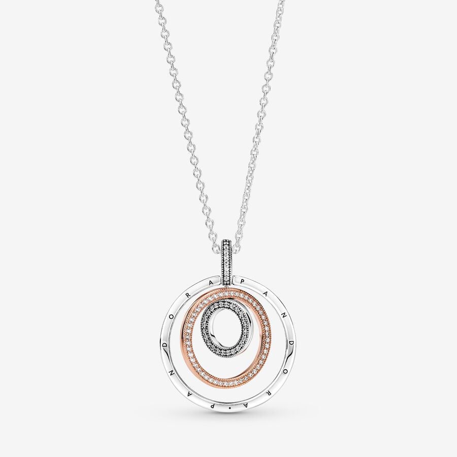 Pandora Two-tone Circles Pendant & Necklace