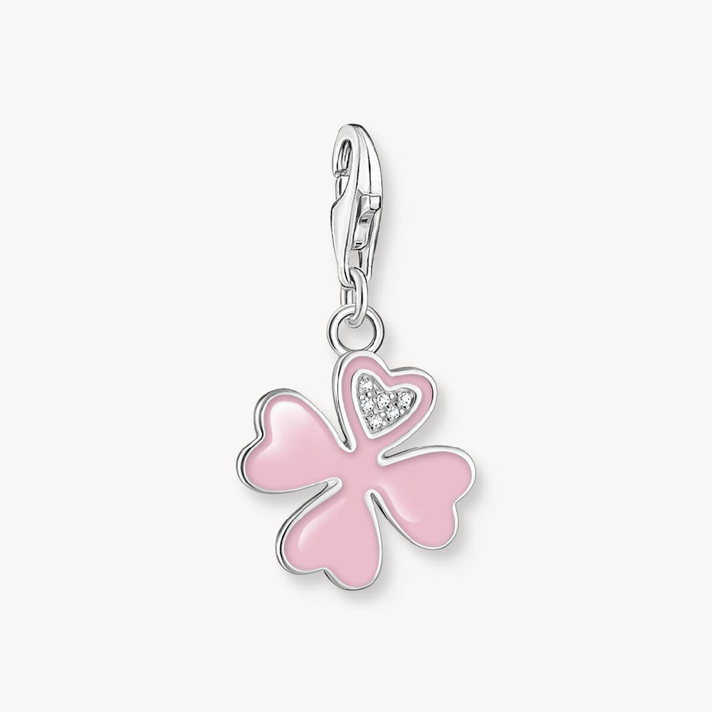 Thomas Sabo Pink Clover Charm with White Stones