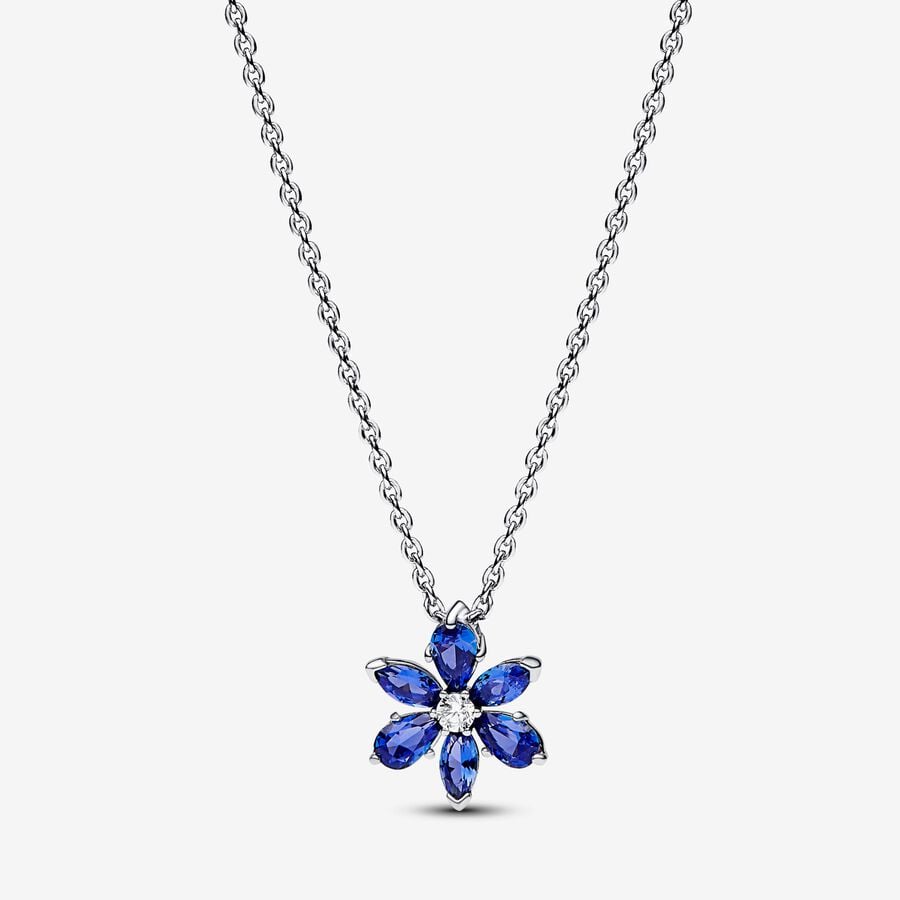 Pandora Sparkling Blue Herbarium Cluster Pendant Necklace