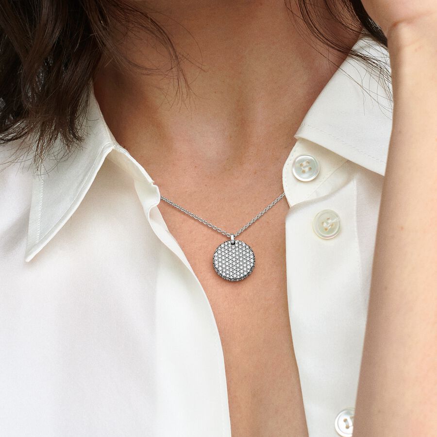 
                      
                        Pandora Timeless Pavé Round Pendant Necklace
                      
                    