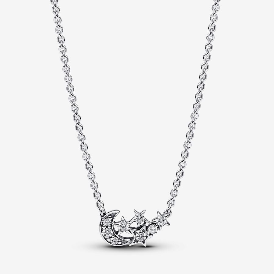 Pandora Sparkling Moon & Star Collier Necklace