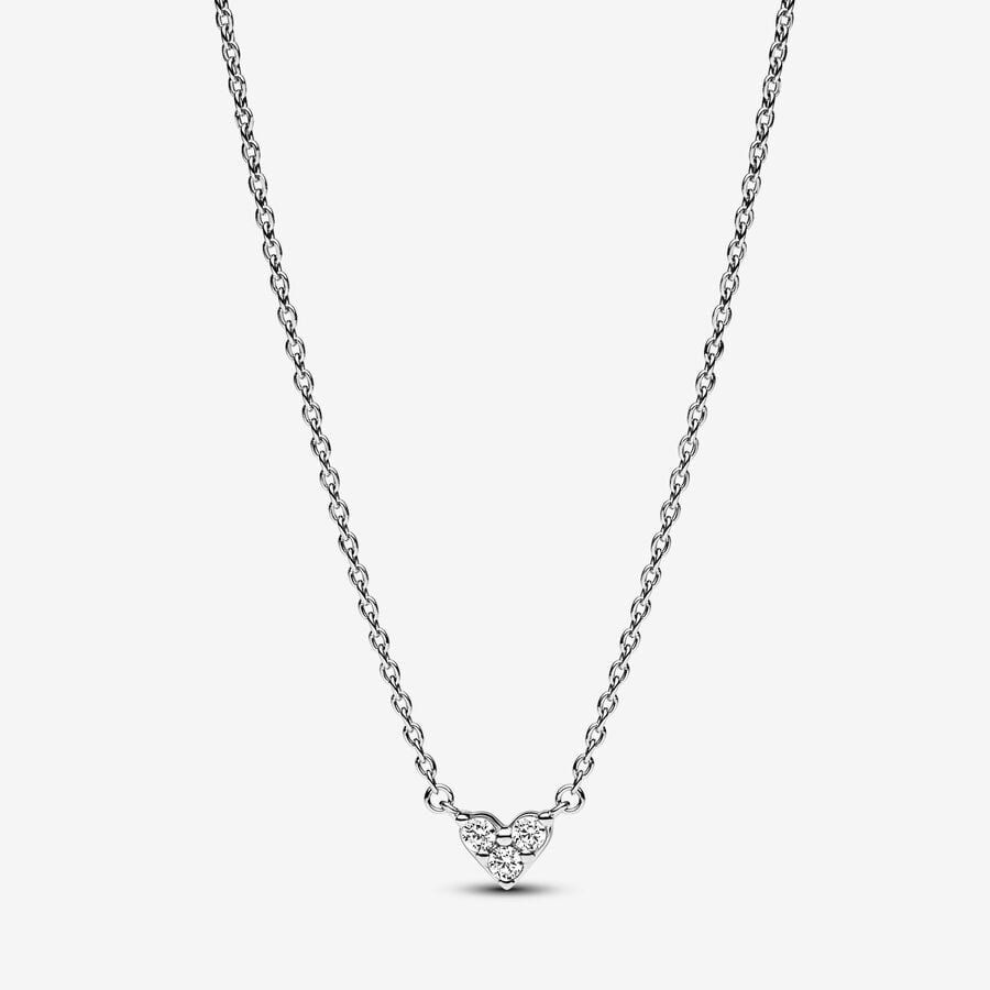 Pandora Triple Stone Heart Collier Necklace