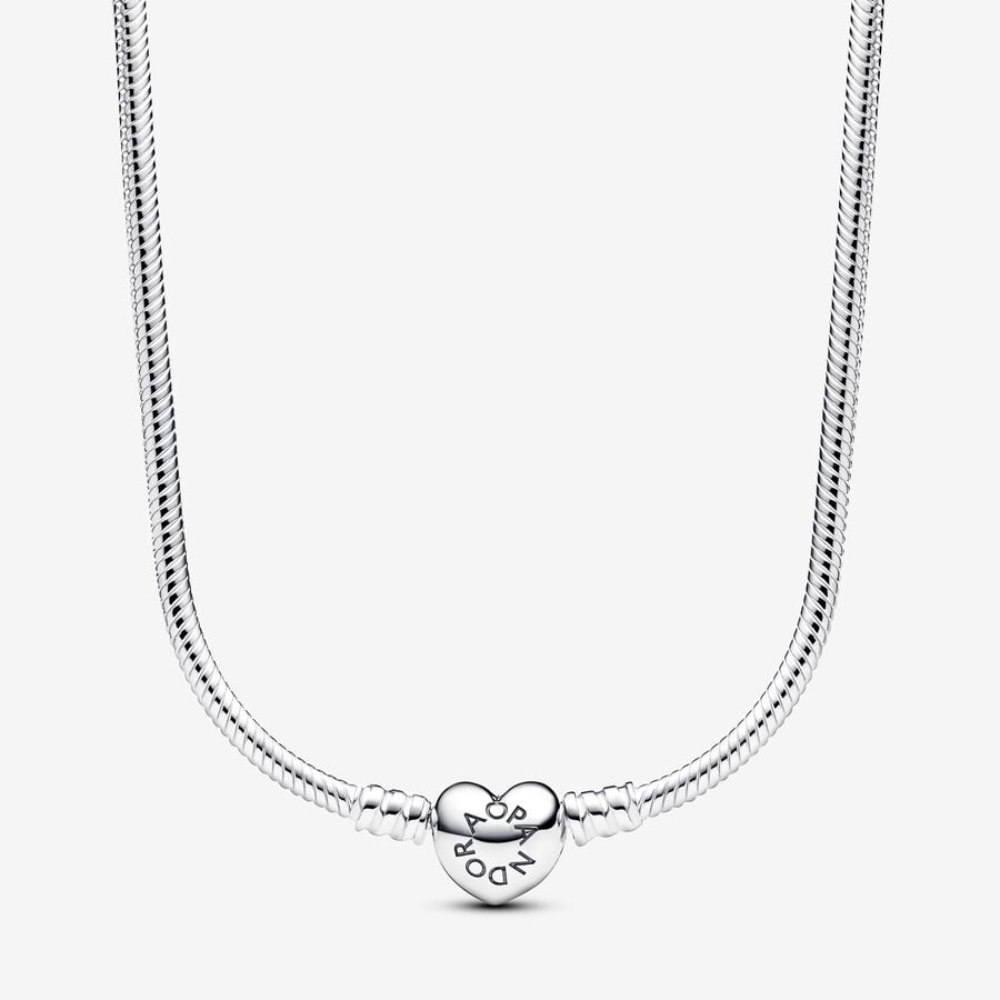 Pandora Moments Heart Clasp Snake Chain Necklace