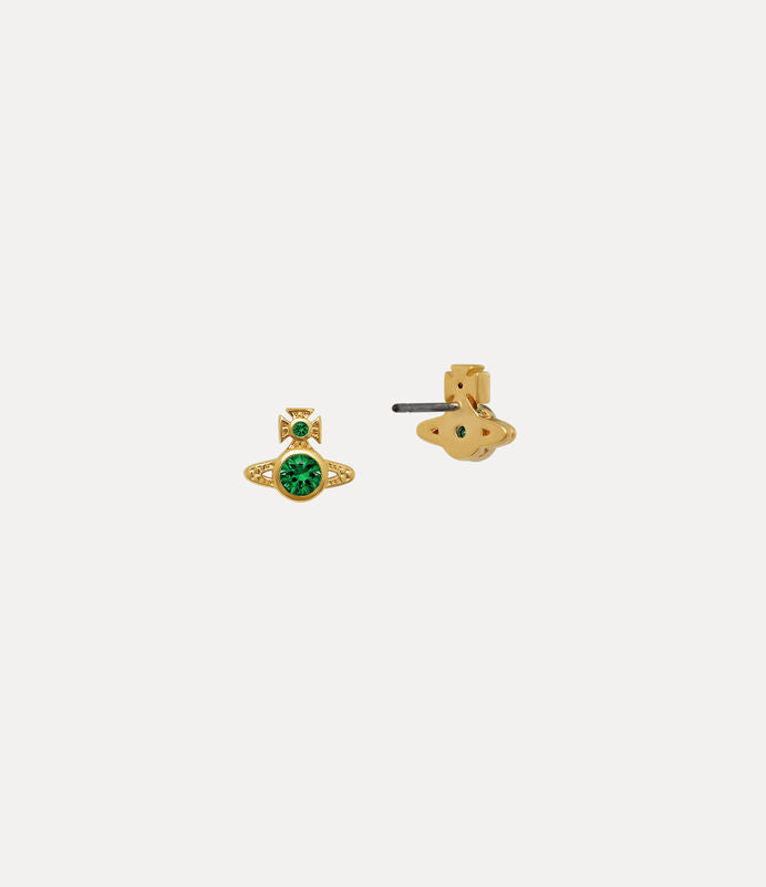 
                      
                        Vivienne Westwood London Orb Earrings Gold Tone & Emerald CZ
                      
                    