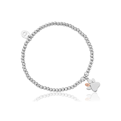 Clogau Paw Prints Sterling Silver Affinity Bracelet with Topaz