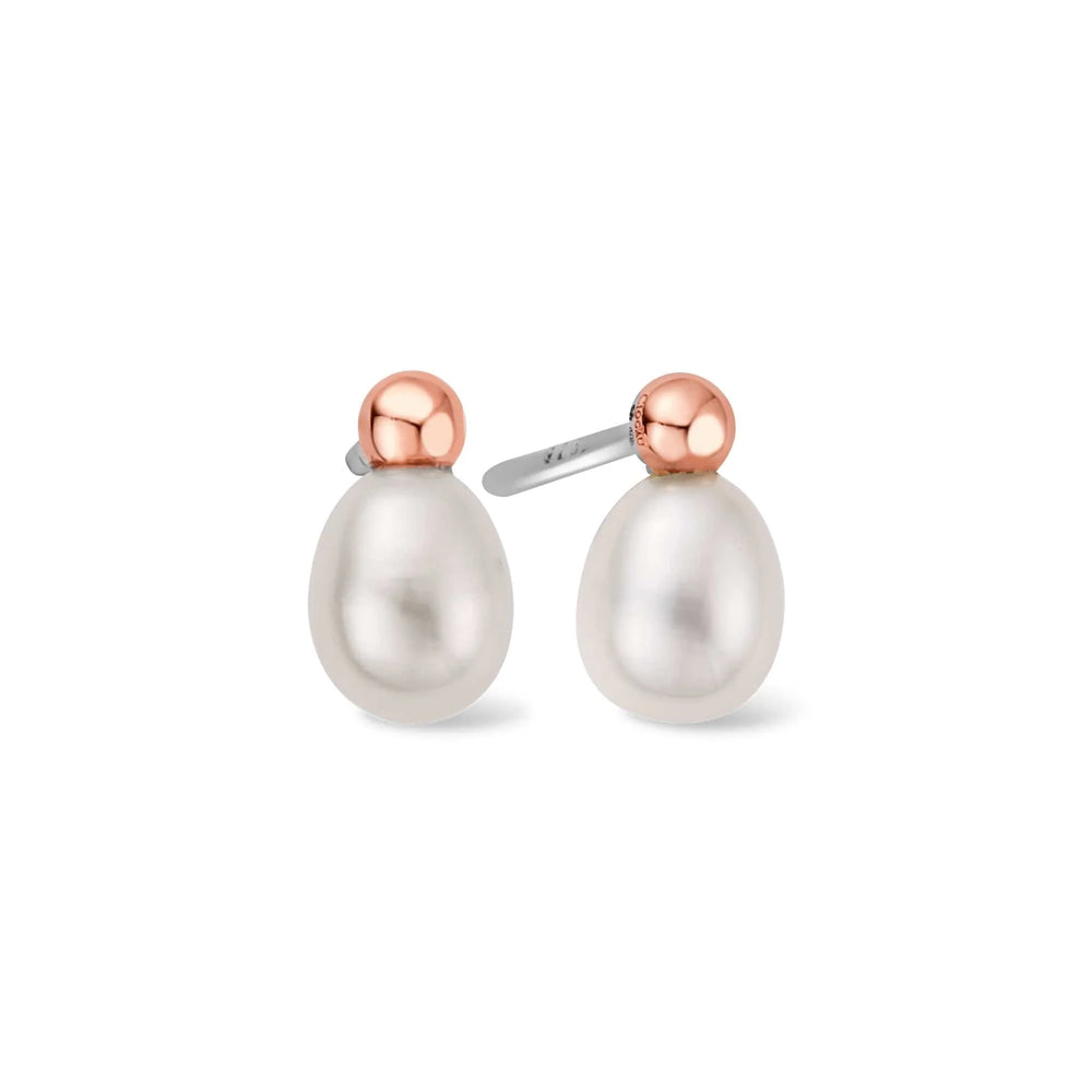 Clogau Beachcomber Silver and Pearl Stud Earrings