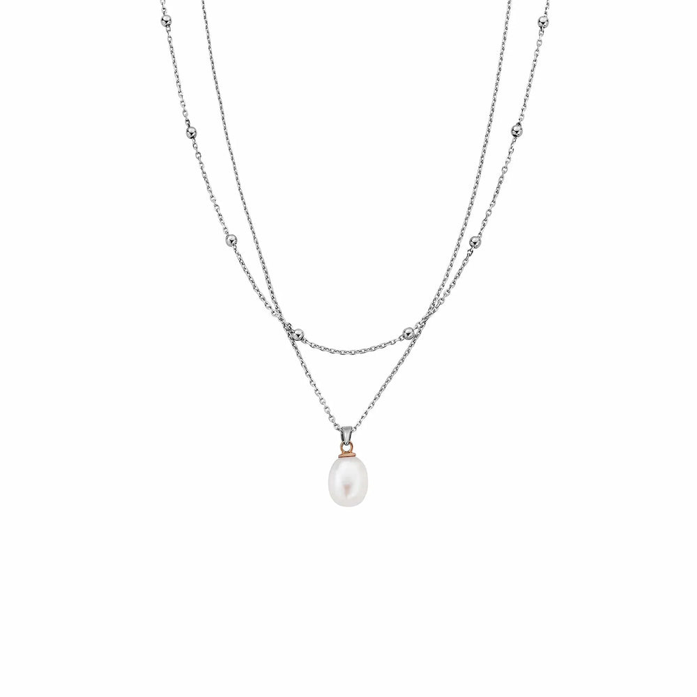 Clogau Nature's Wonder Sterling Silver Beachcomber Layered Necklace with Pearl