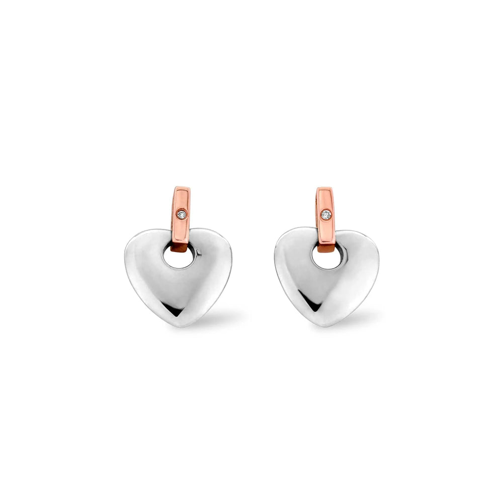 Clogau Cariad® Silver and Diamond Heart Stud Earrings