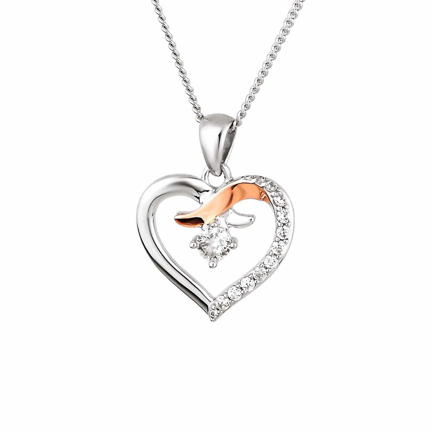 Clogau Forever Yours Sterling Silver Kiss Pendant with Zircon