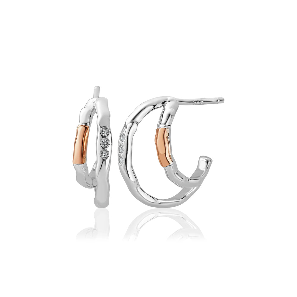 Clogau Ripples Half Hoop Earrings