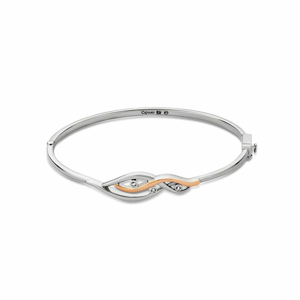 Clogau Nature's Wonder Sterling Silver Waterfall Bangle with Topaz