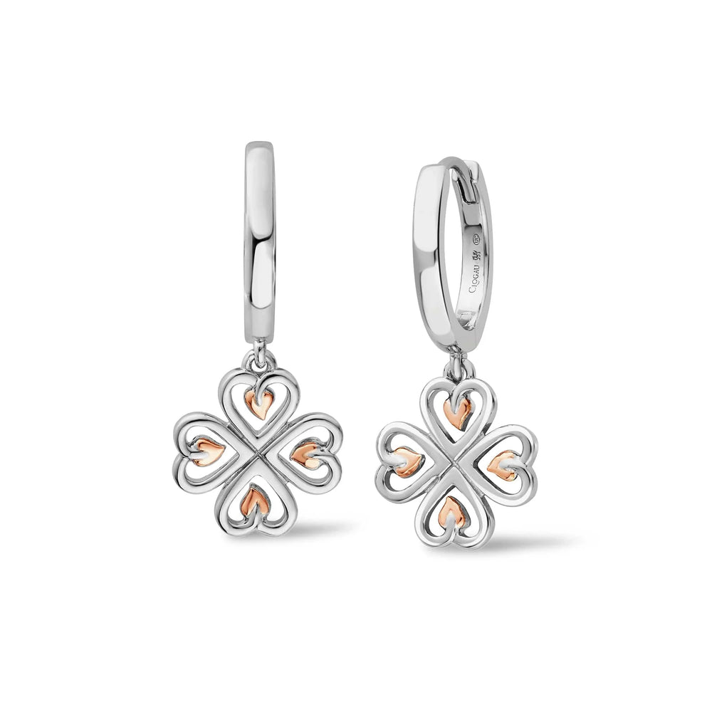 Clogau Tree of Life® Heart Silver Drop Hoop Earrings