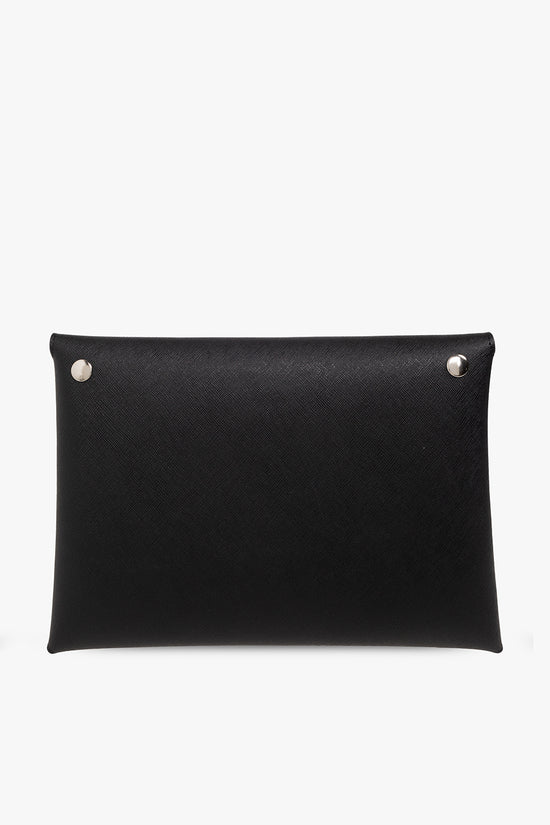 Vivienne Westwood Black Saffiano Thin Line Orb Envelope Clutch