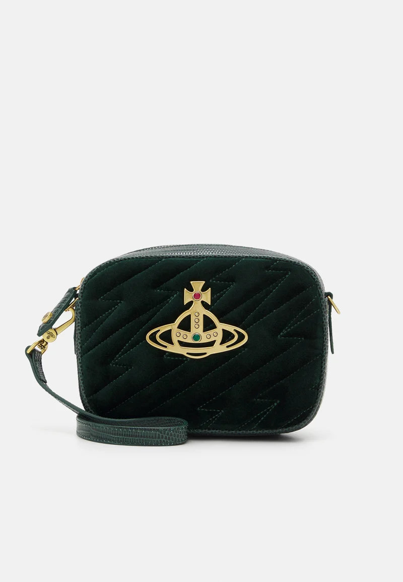 Vivienne Westwood Anna Camera Bag Velvet Green