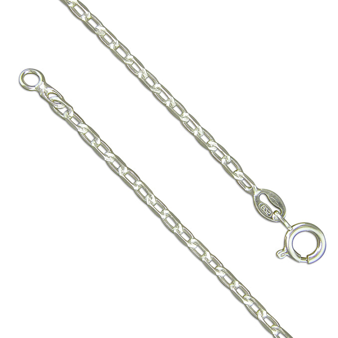 Coe & Co Sterling Silver 51cm/20in Medium Diamond Cut Chain