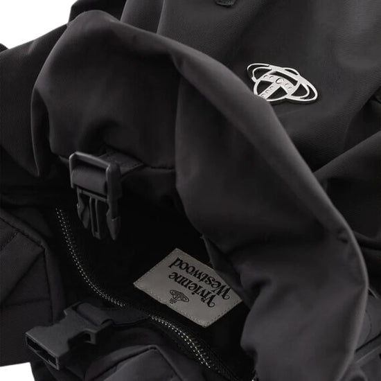 Vivienne Westwood Re-Nylon Tex Large Black Backpack.