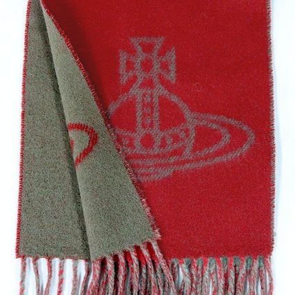 Vivienne Westwood Double Face Single Orb Red Scarf