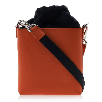 Vivienne Westwood Orange Saffiano Drawstring Crossbody Bag