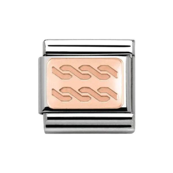 Nomination Classic Rose Gold Engraved Plait Charm Link
