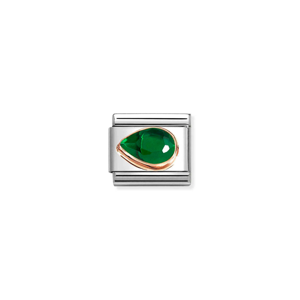 Nomination Classic Link Green CZ Drop Left