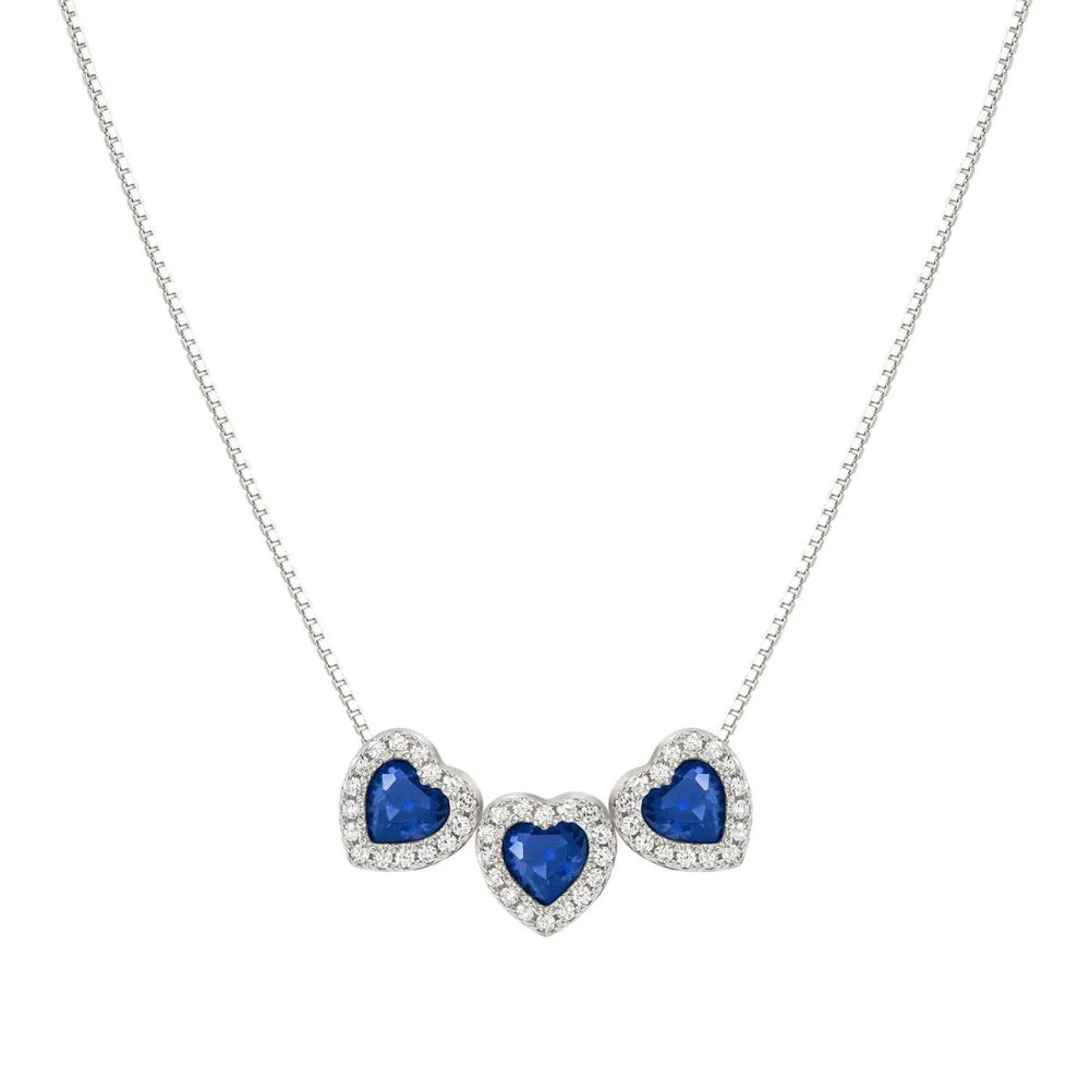 Nomination 'All my love' Blue CZ Three Heart Necklace