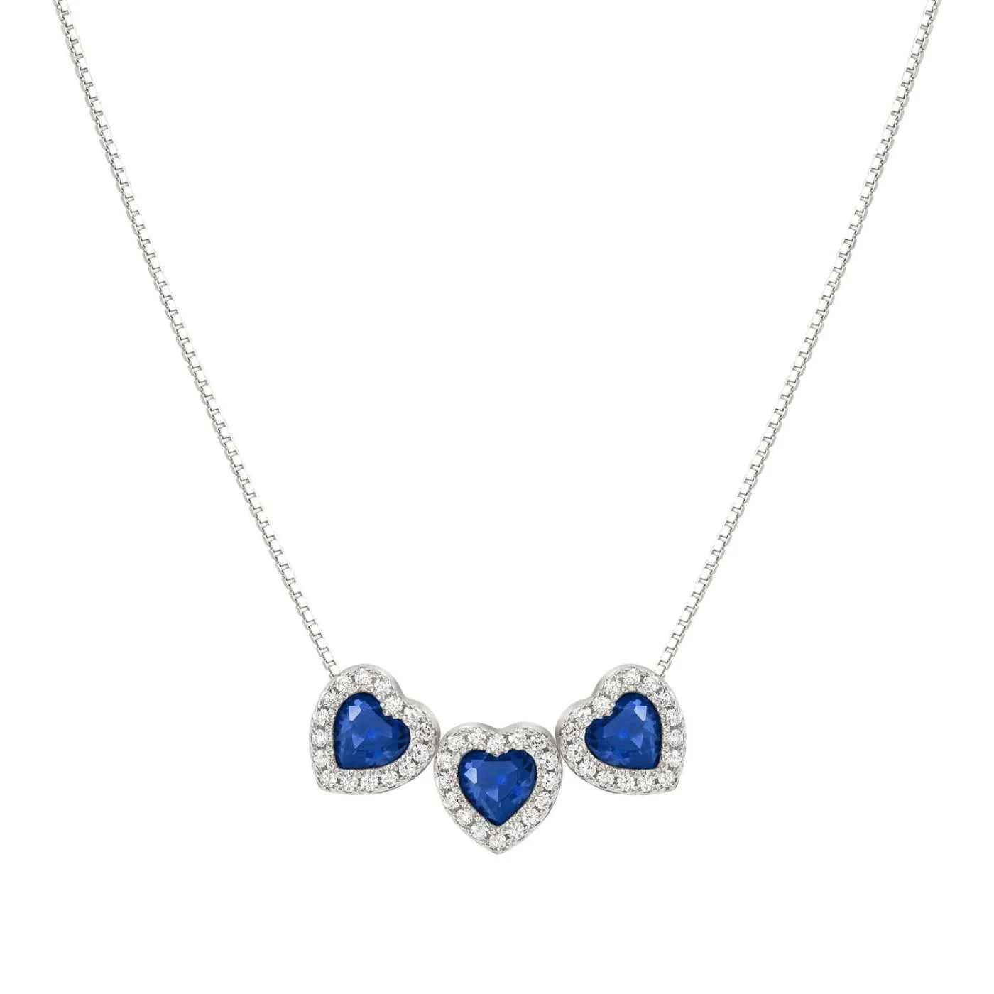 Nomination 'All my love' Blue CZ Three Heart Necklace