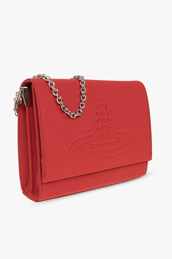 Vivienne Westwood Lucy Medium Crossbody Bag with Chain in Red