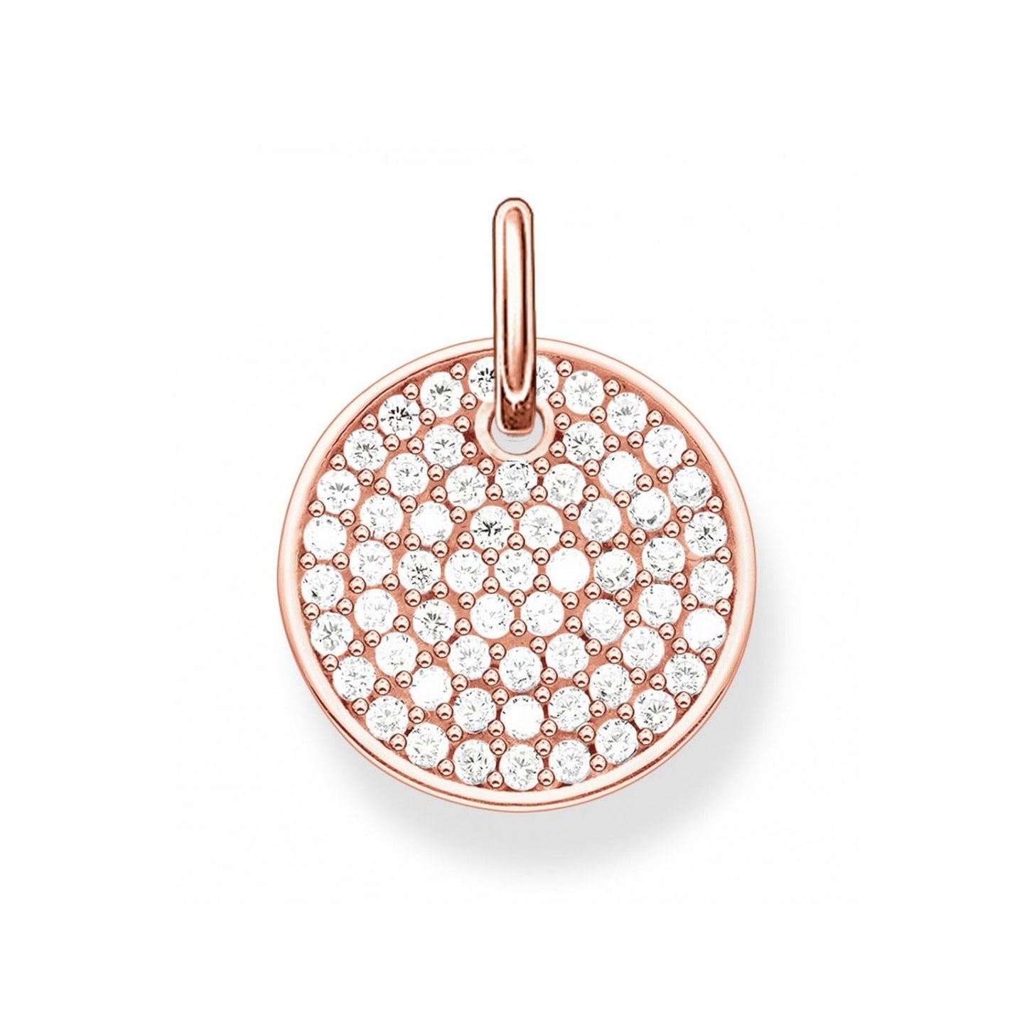 Thomas Sabo Sterling Silver Pave Disc Pendant Charm