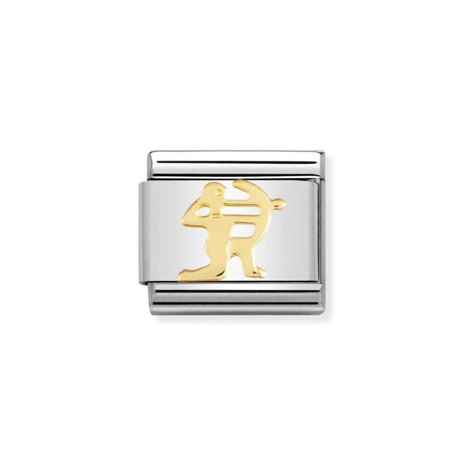 Nomination Classic Link with Sagittarius Symbol in Yellow Gold Tone 030104/09
