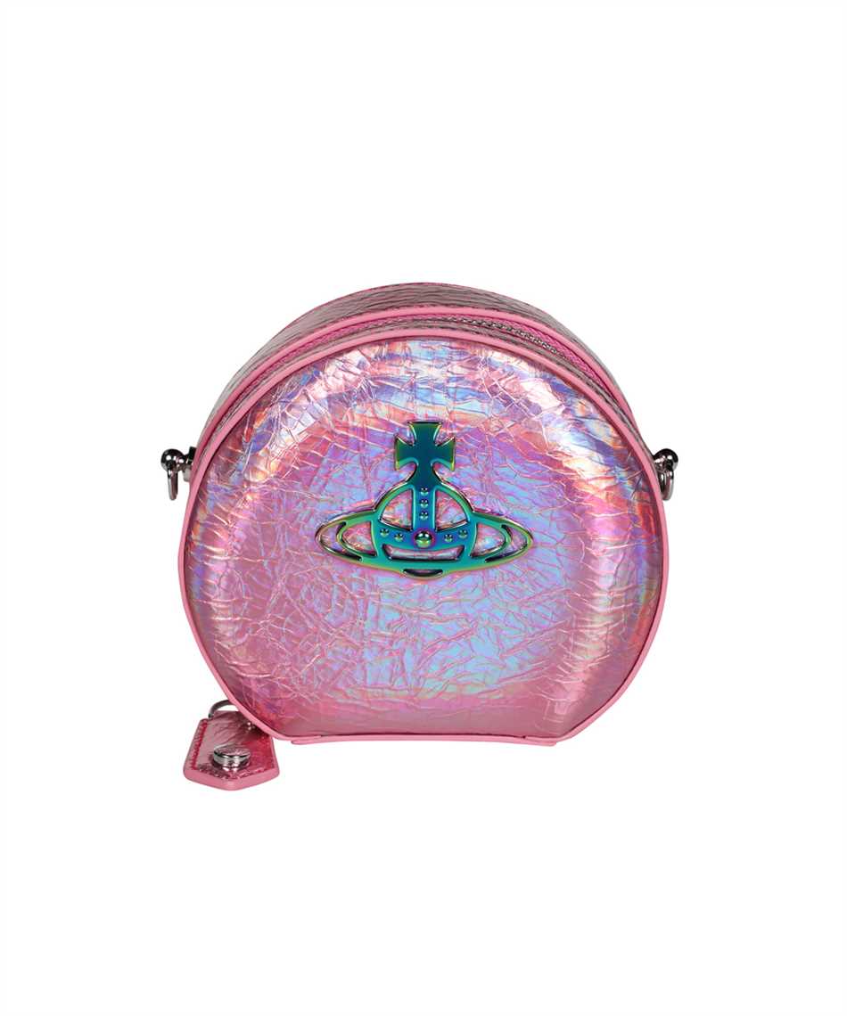 Vivienne Westwood Mini Round Crossbody Bag in Iridescent Pink