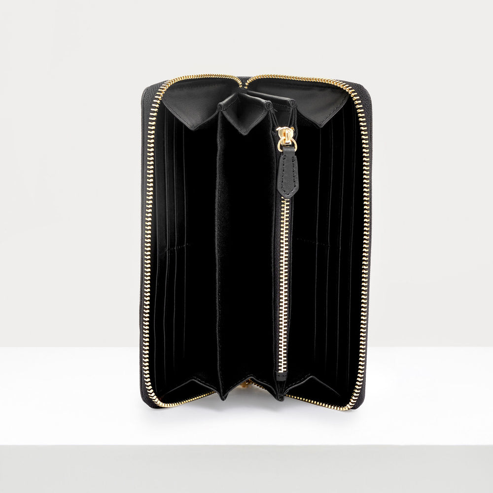 
                      
                        Vivienne Westwood Classic Zip Round Wallet Black Saffiano
                      
                    