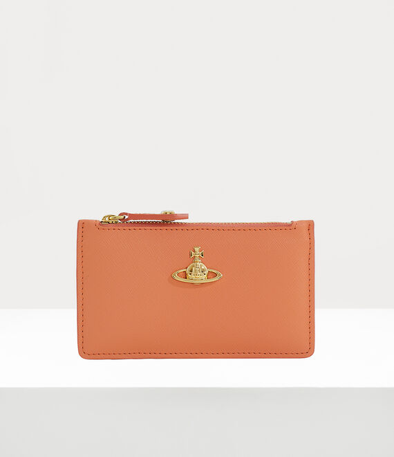 Vivienne Westwood Saffiano Orange Slim Card Holder