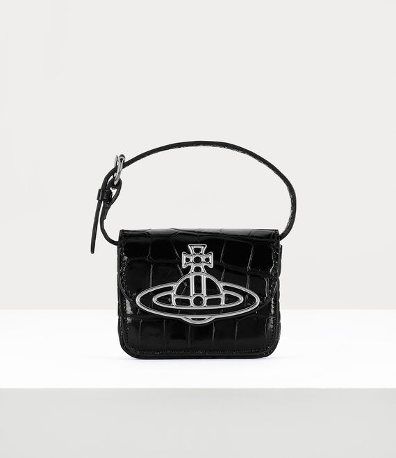 Vivienne Westwood Mini Linda Bag in Croc Black