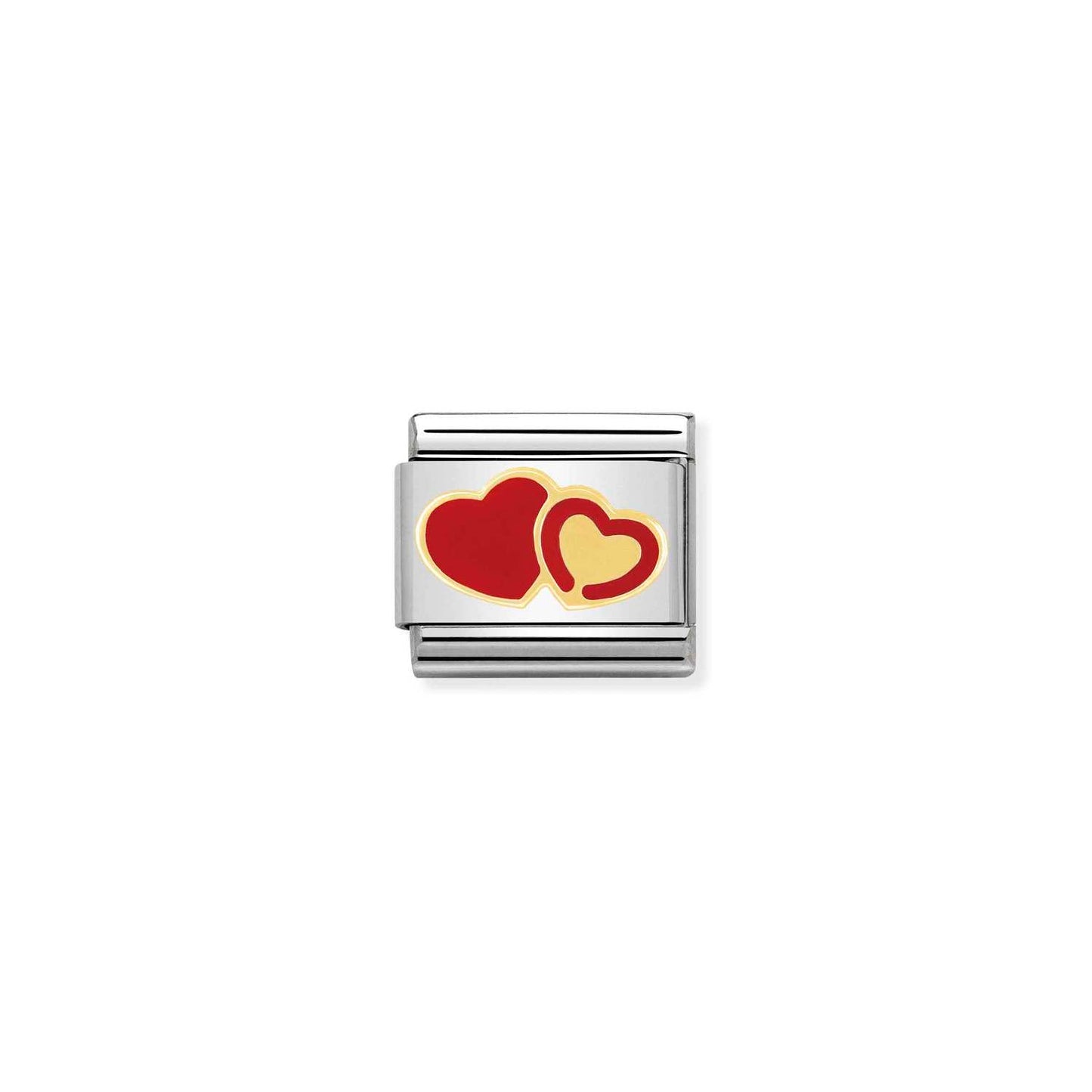 Nomination Classic Link Red and Gold Hearts